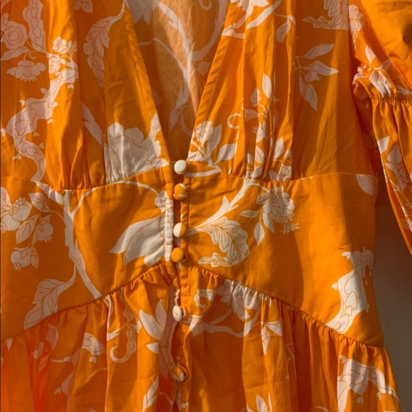 SHEIN Gathered Sleeve Button Front Floral Dress - Picture 9 of 11